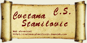 Cvetana Stanilović vizit kartica